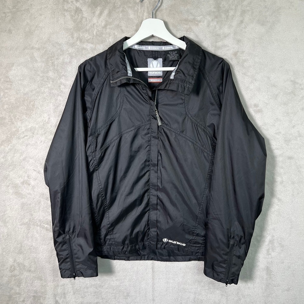 Sunice Weather Jacket Womens Black Lightweight Golf Windbreaker Full Zip M